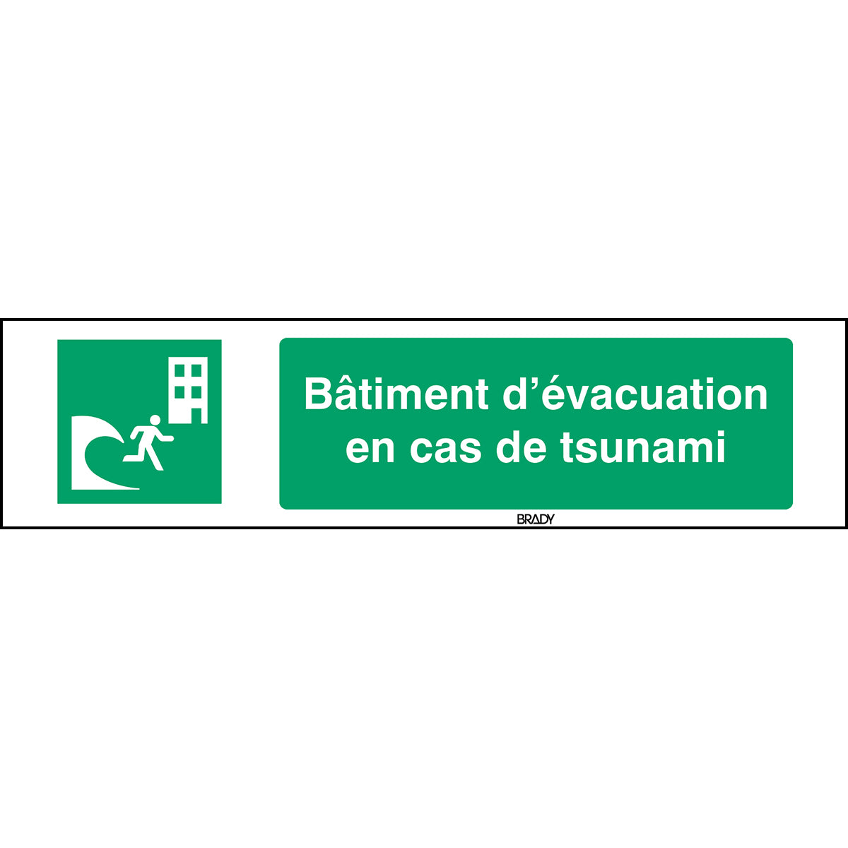 ISO-Sicherheitsschild – Evakuierungsgebäude bei Tsunami