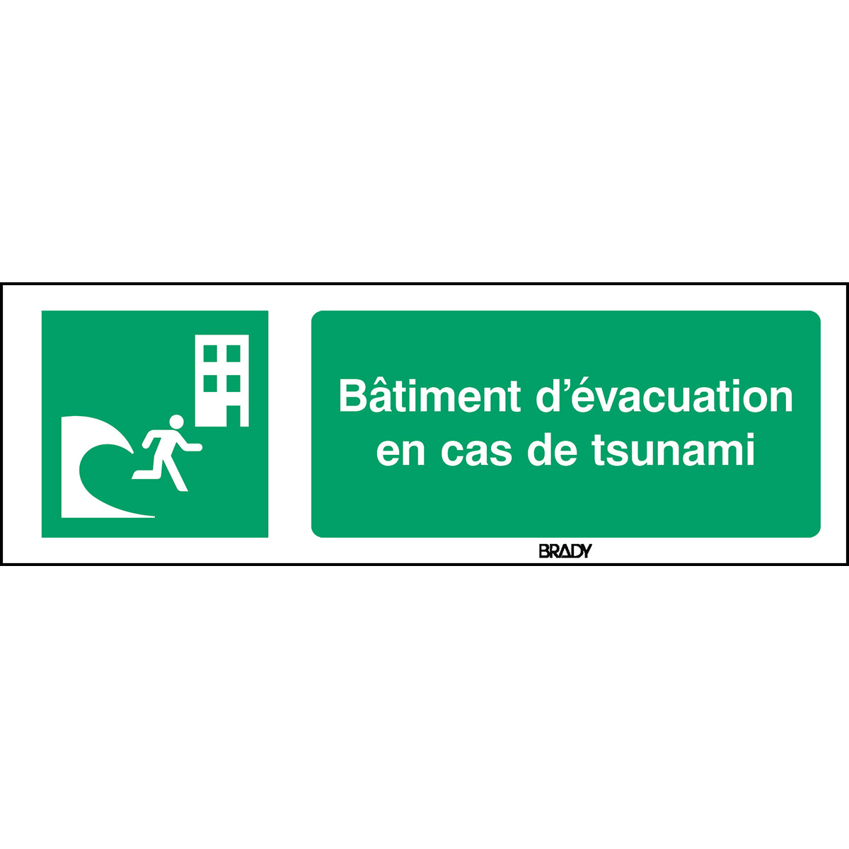 ISO-Sicherheitsschild – Evakuierungsgebäude bei Tsunami