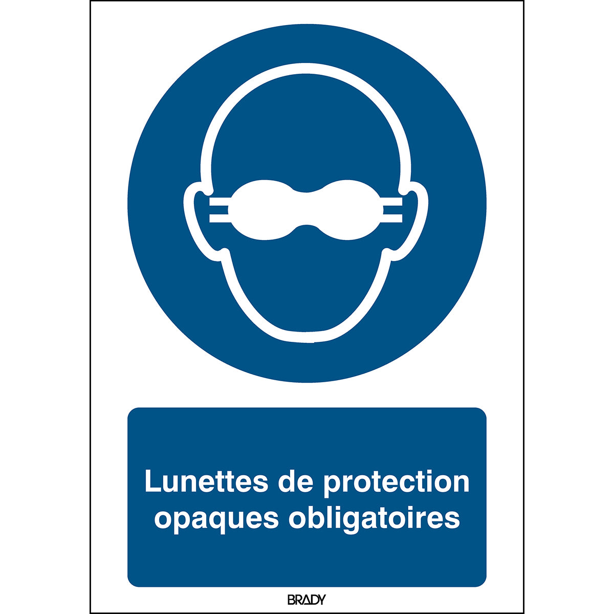 Signaling ISO 7010 - Lunettes de protection opaques obligatoires (product francophone)