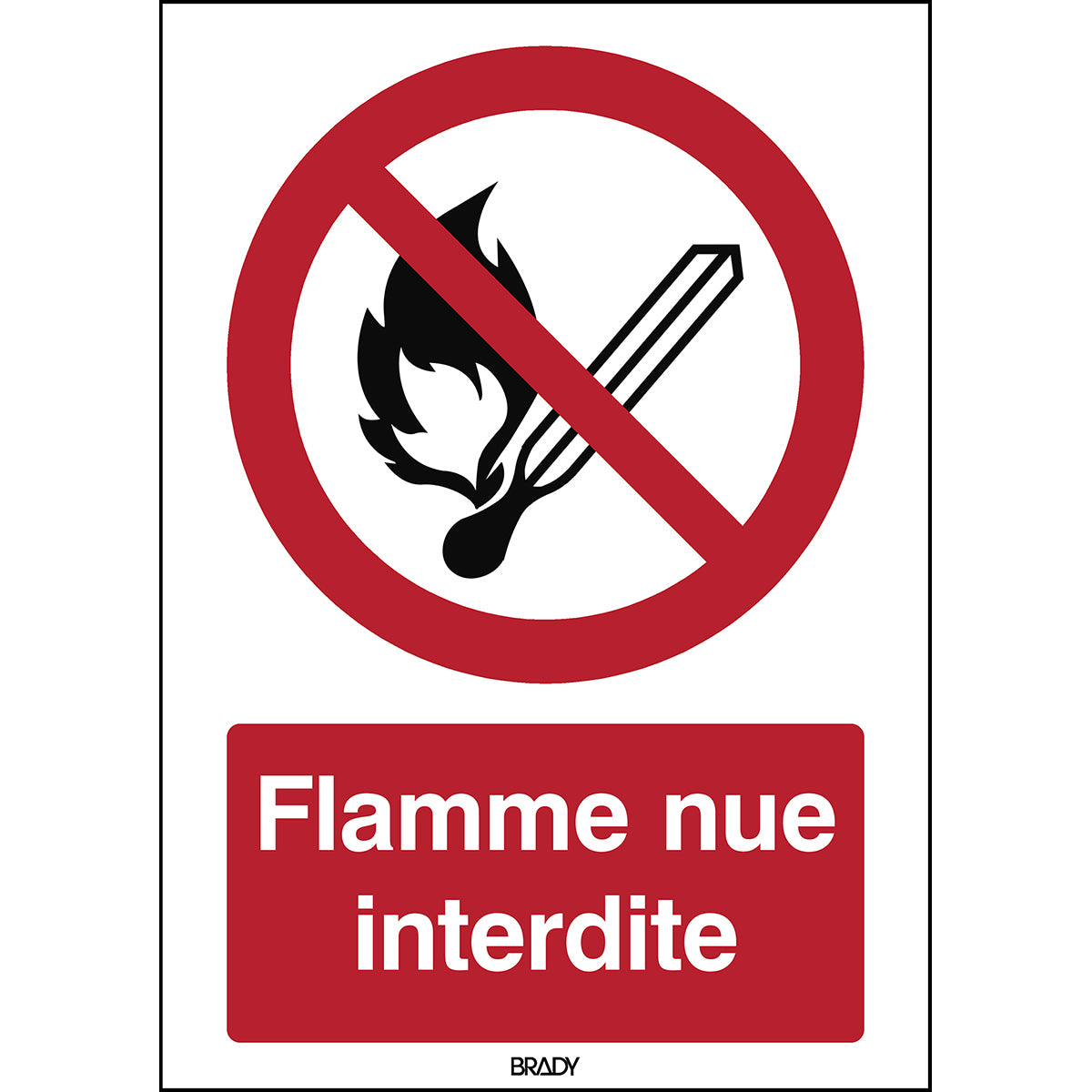 Flammes nues interdites, Feu et source d’allumage non protégée interdits,