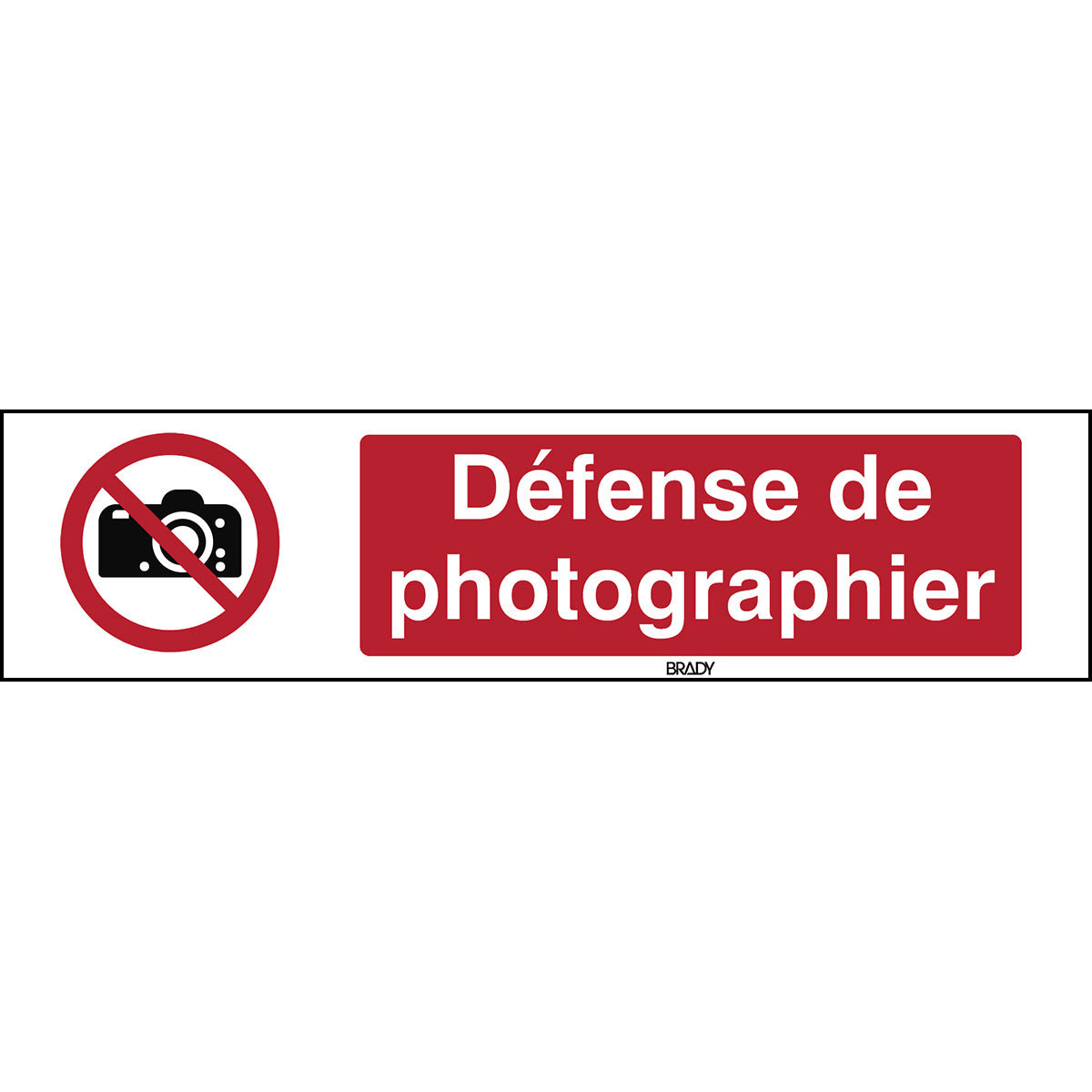 Signalisation ISO 7010 - Défense de photographie (produit francophone)