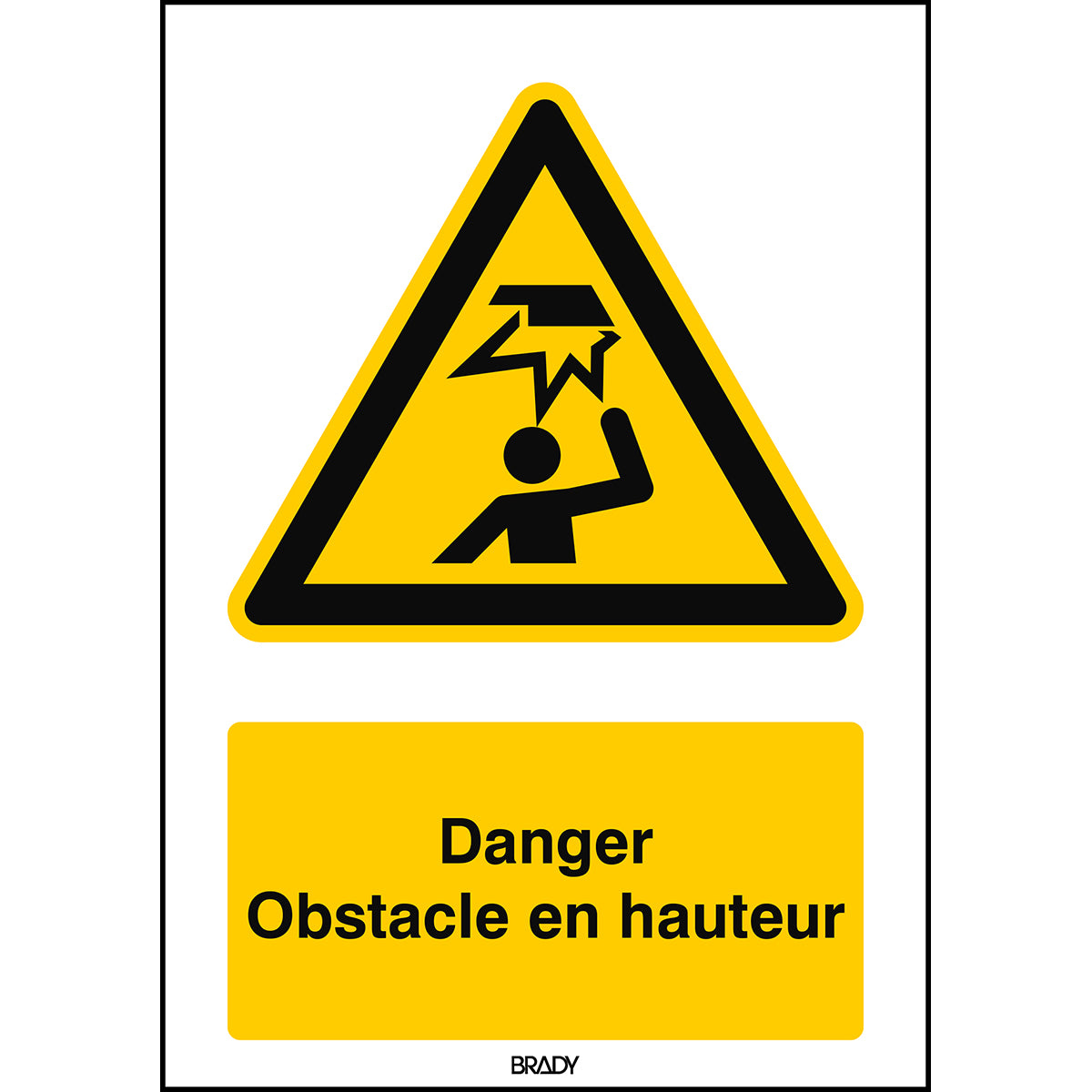 Signalisation ISO 7010 - Danger: obstacle en hauteur (produit francophone)