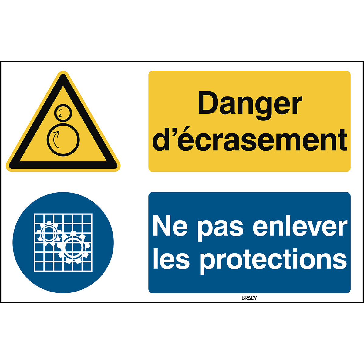 Warnung; Einzugsgefahr und Schutzschild – ISO 7010