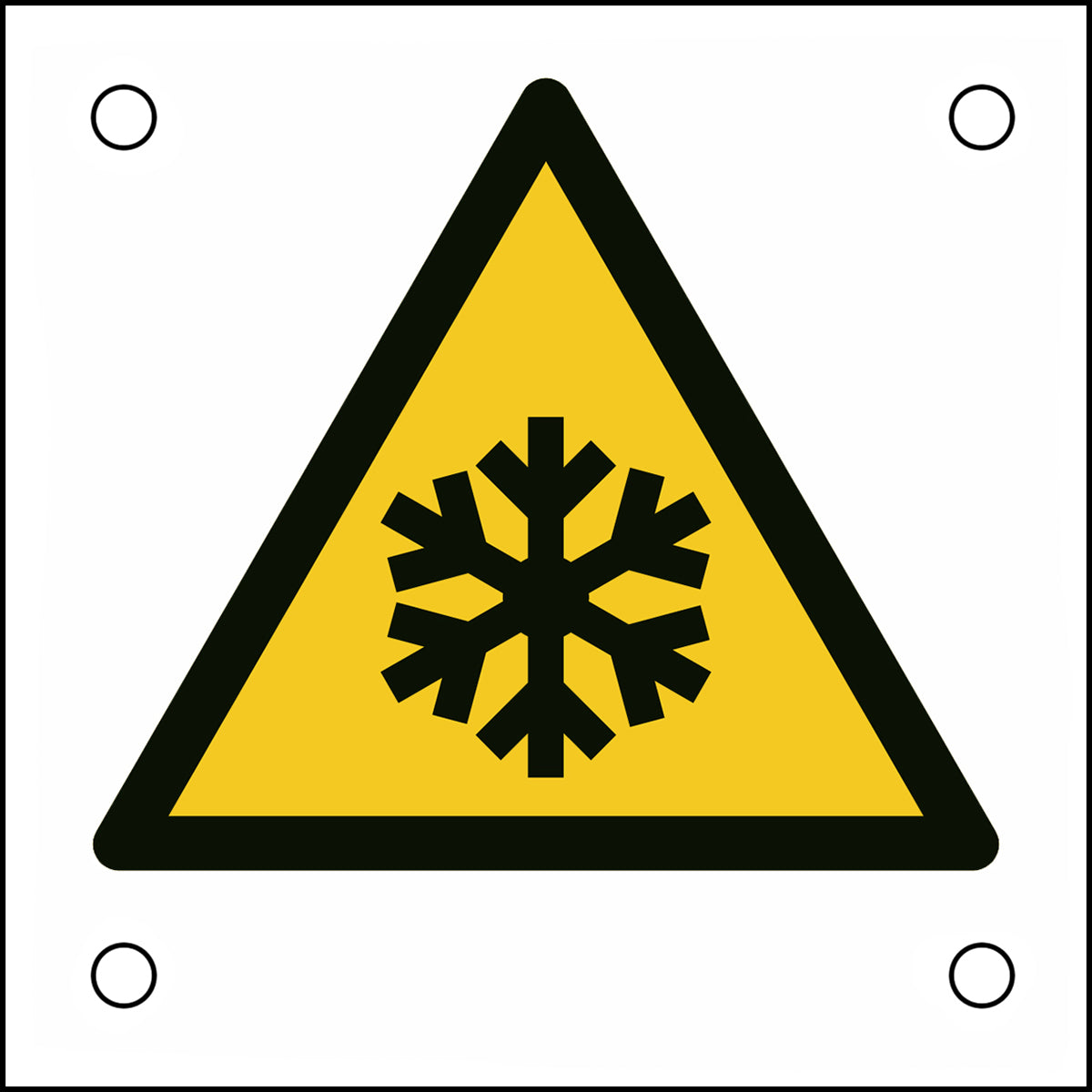 ISO-Sicherheitsschild – Warnung vor niedriger Temperatur/Frost
