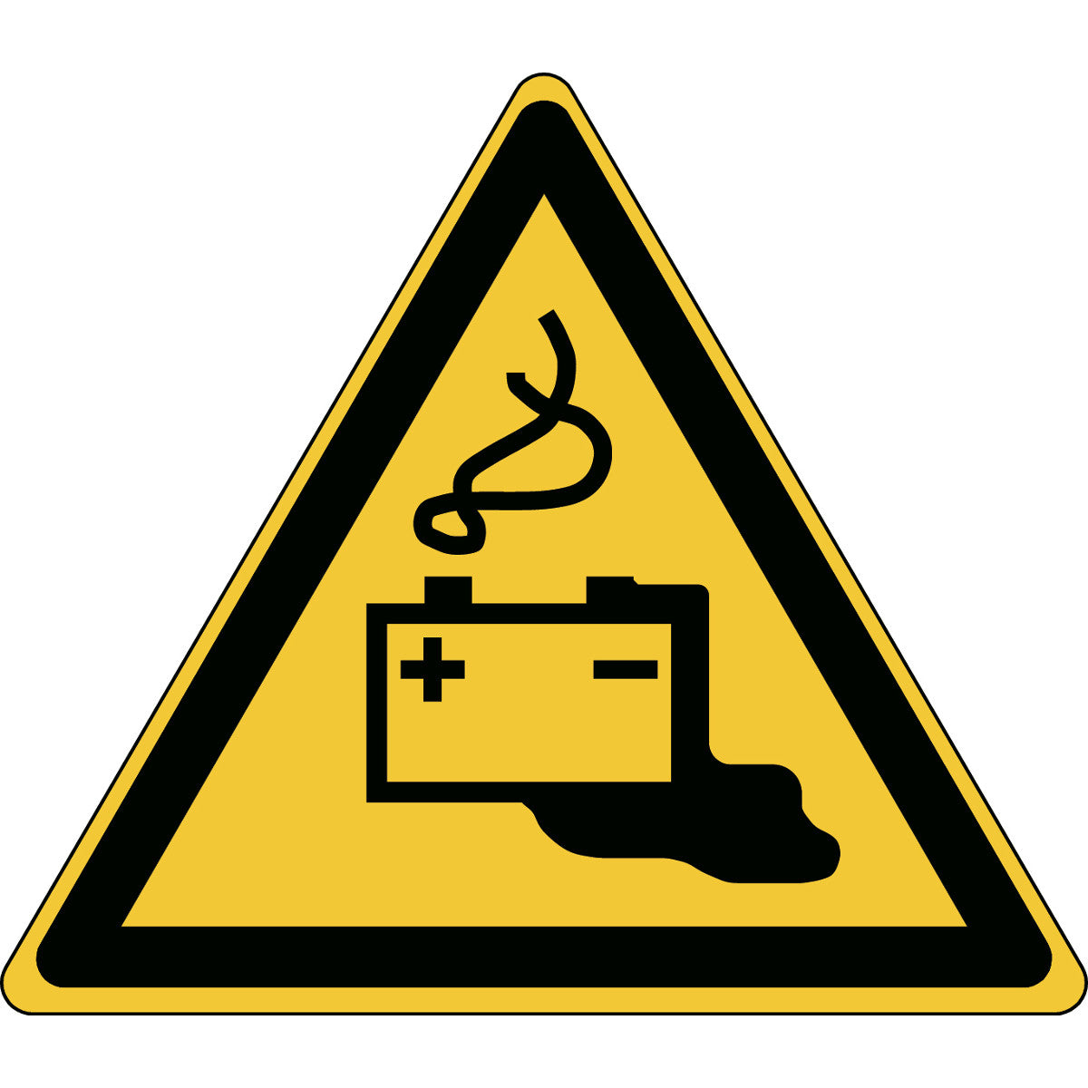 Warnung; Batterieaufladung – ISO 7010