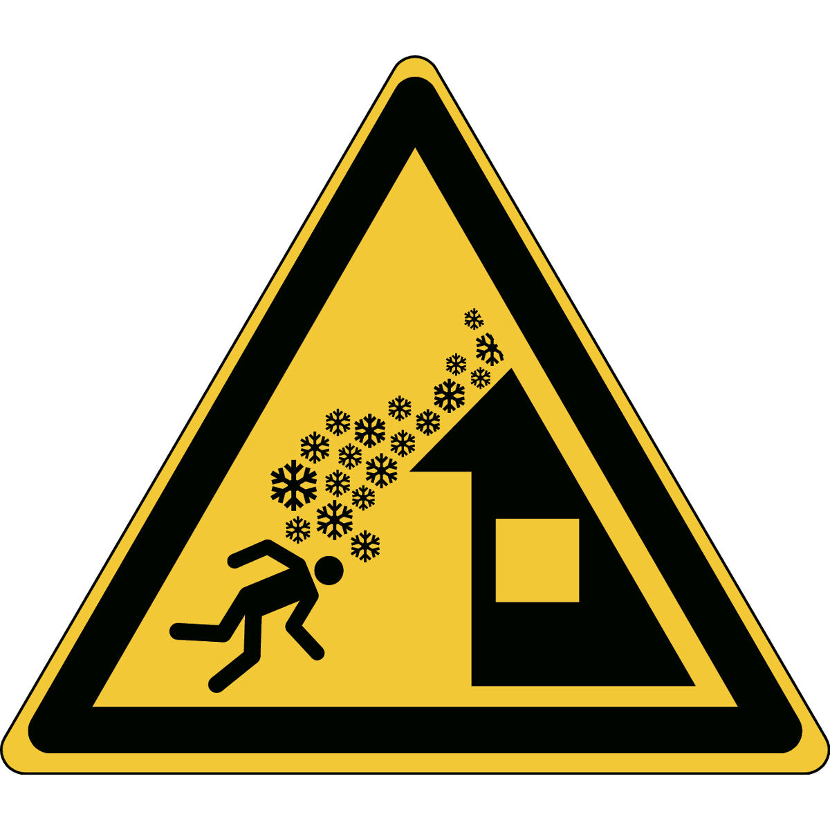Warnung; Dachlawine – Sicherheitsschild – ISO 7010