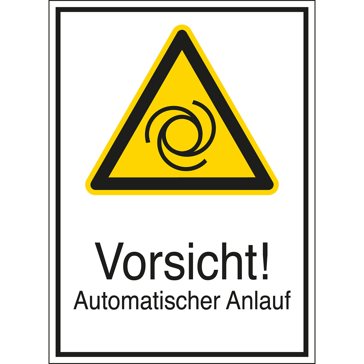 Warning signs - Caution! Automatic start-up