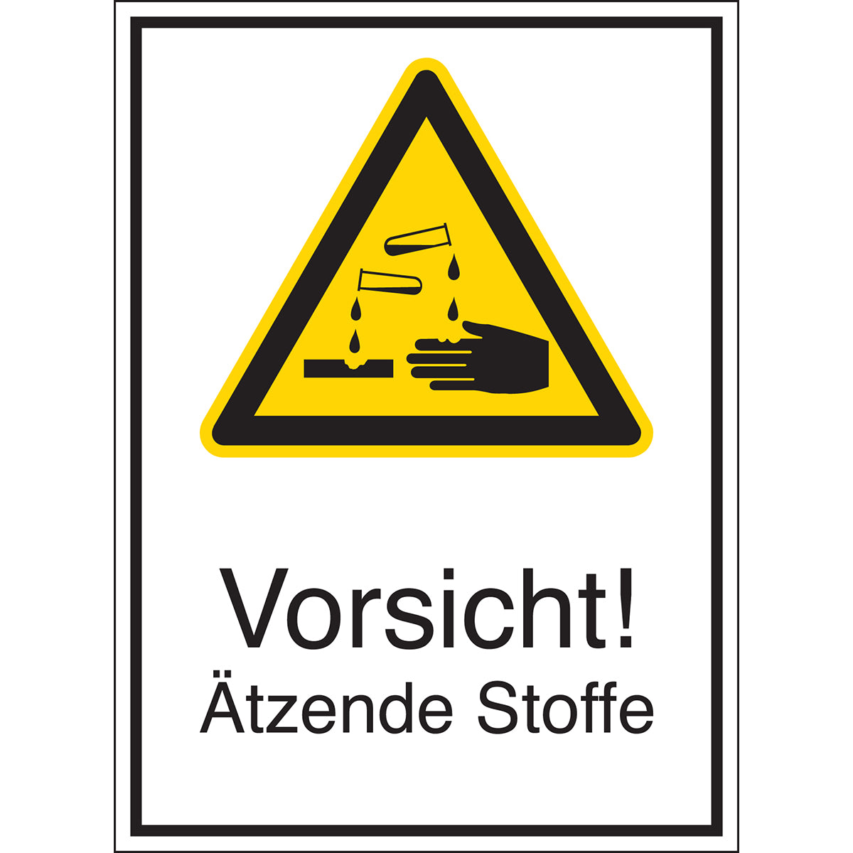 Panneaux d'avertissement - Attention ! Substances corrosives