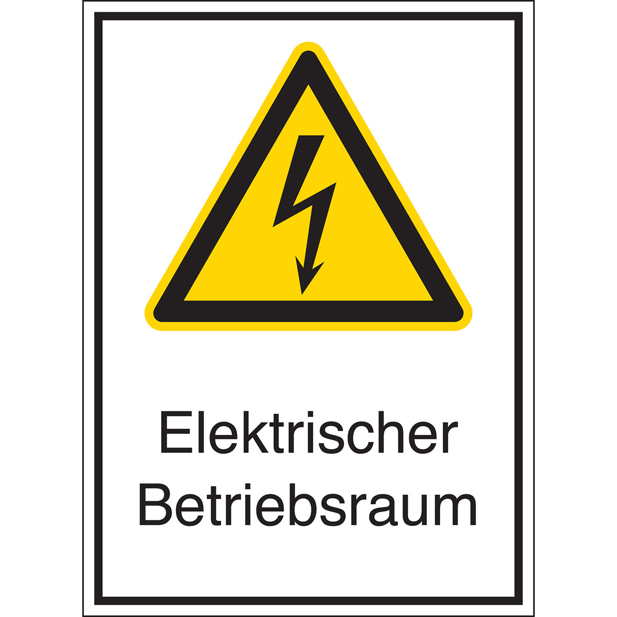 Warnschilder für Elektrische Einrichtungen - Elektrischer Betriebsraum