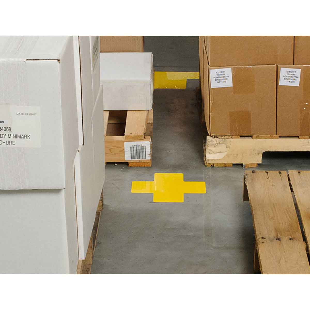 Eckemarkierung - Kreuze - 76,2mm x 203,2mm Gelbe Toughstripe Floor Marking Polyester