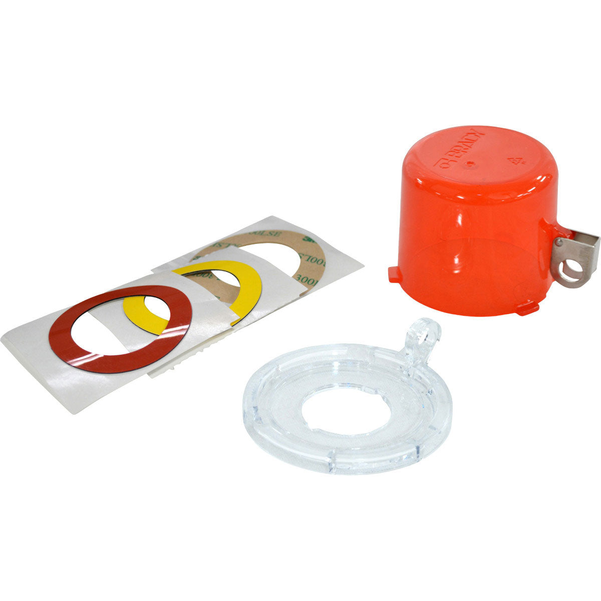Dispositif de verrouillage pour boutons-poussoirs (30 mm), rouge, avec couvercle standard