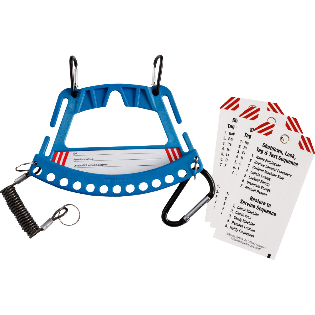 Support pour cadenas et étiquettes de sécurité - Bleu