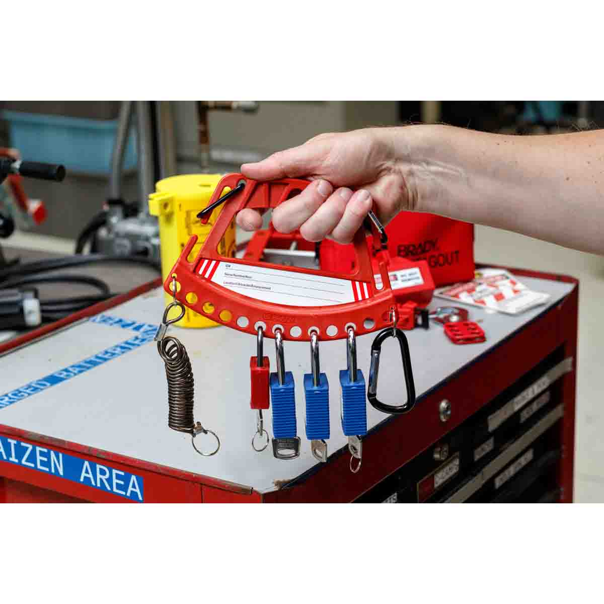 Carrier for security locks and tags - Red