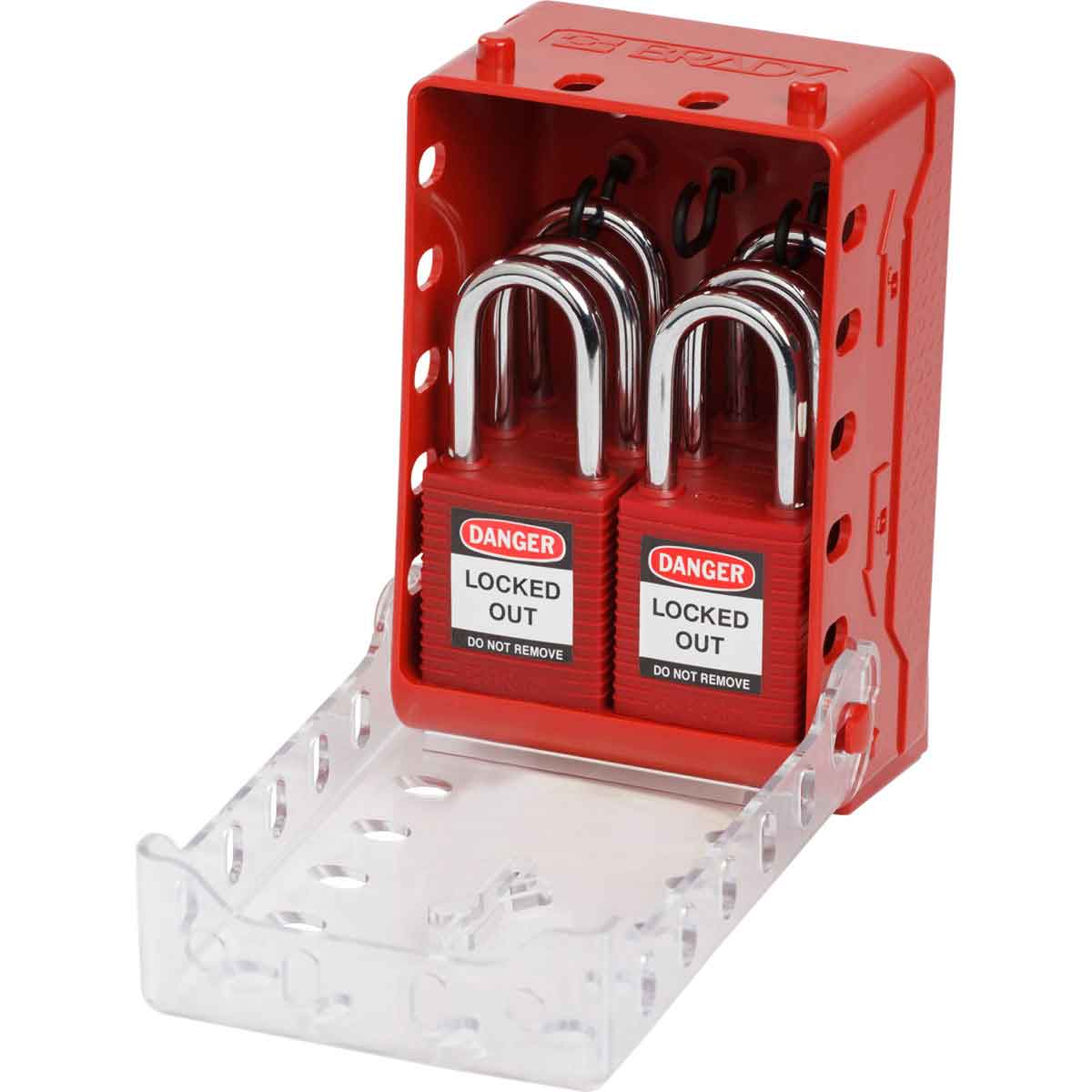 Coffret de verrouillage ultra-compact + 6 serrures KA rouges