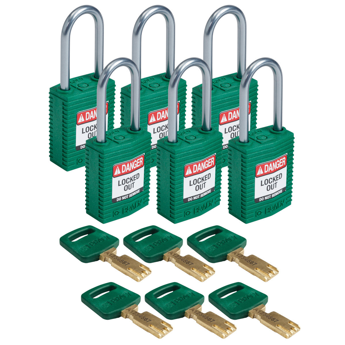 Cadenas compacts en nylon SafeKey avec anse en aluminium pour applications de verrouillage