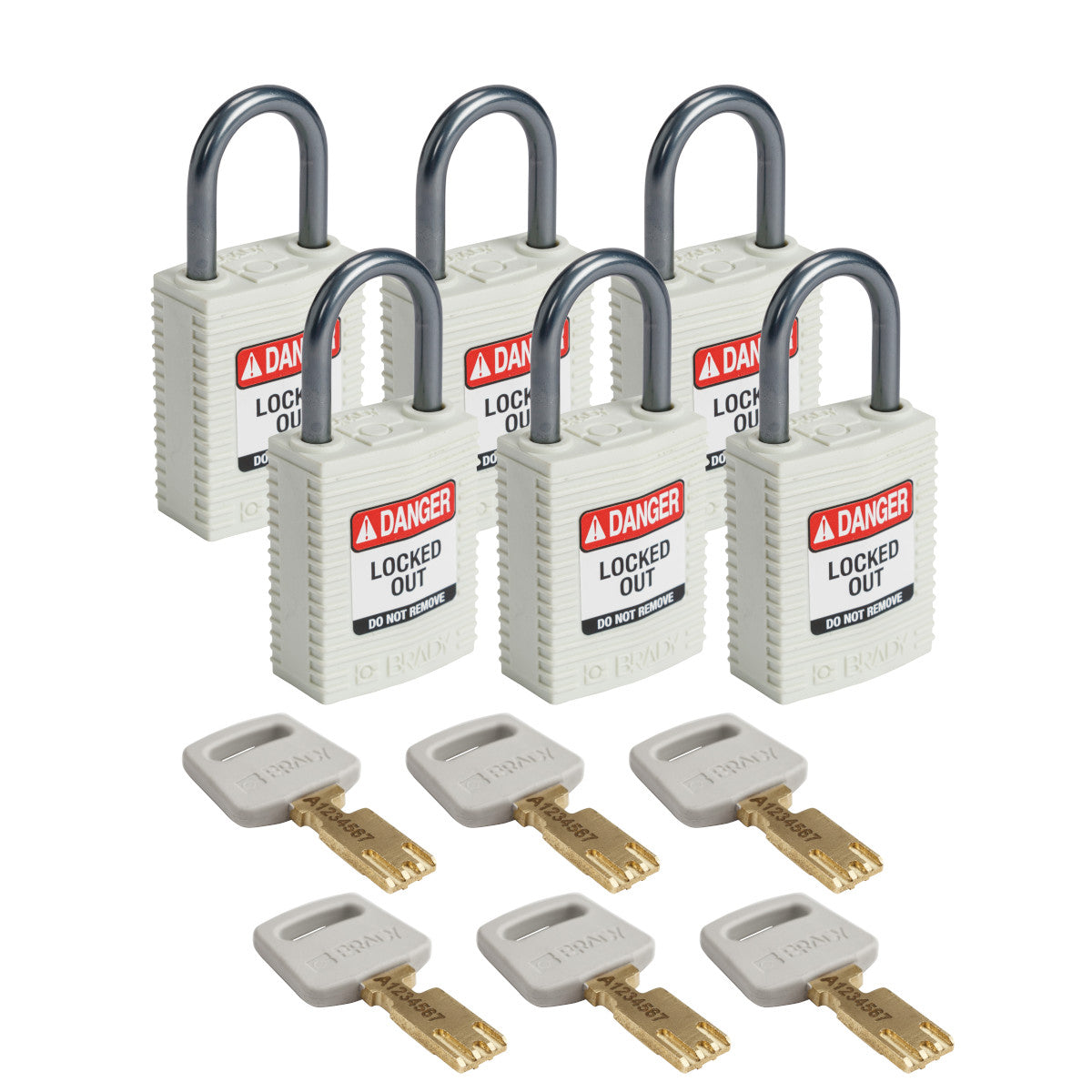 SafeKey Compact nylon padlocks with aluminum shackle for lockout applications
