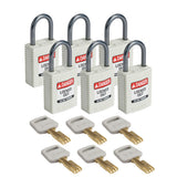 SafeKey Compact nylon padlocks with aluminum shackle for lockout applications