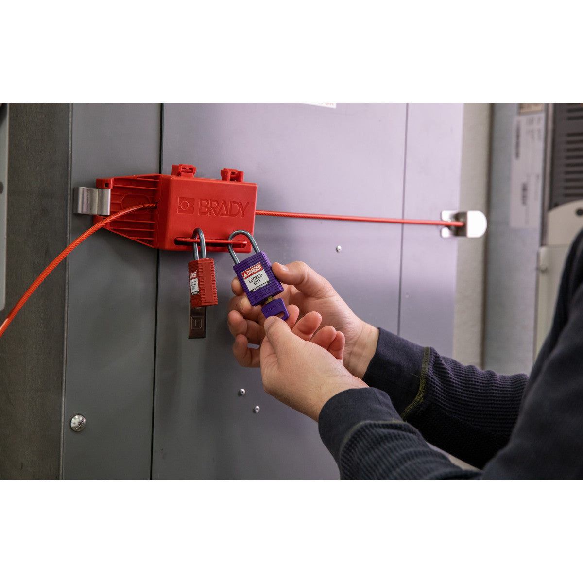 SafeKey Compact nylon padlocks with aluminum shackle for lockout applications