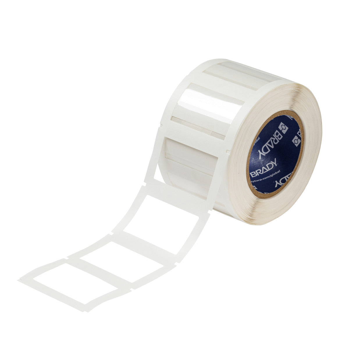 A transparent polyester label with a transparent adhesive edge