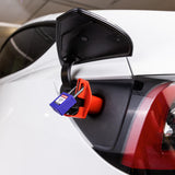 Shut-off device for electric vehicle charging ports, NACS