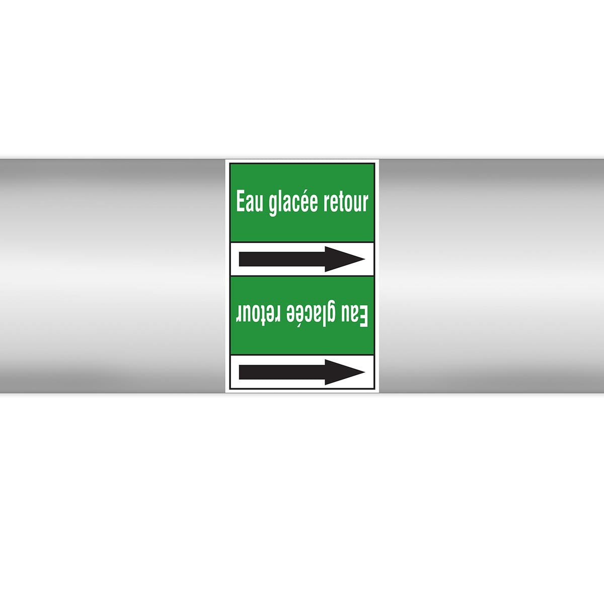 Marqueurs en rouleau continu, sans pictogramme - Eau glacée retour (produit francophone)