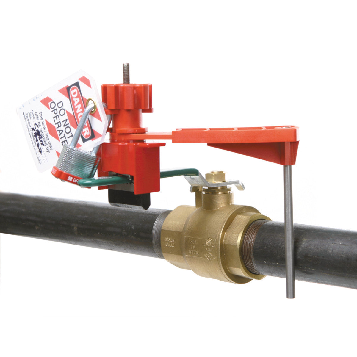 Kleine Universal-Ventilabsperrung mit überzogenem Kabel und Blockierarm