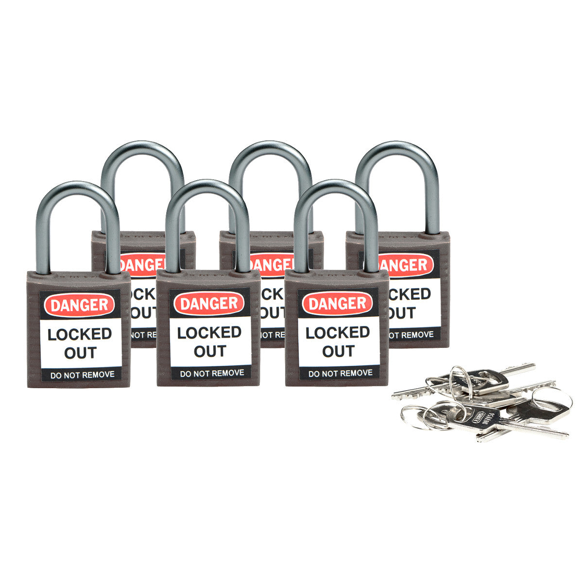 Kompakte Brady Sicherheitsschlösser mit einem Bügel von 25 mm - Keyed Different