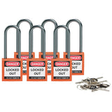 Compact Brady security locks with a 50 mm shackle - Keyed Different