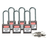 Cadenas de sécurité compacts Brady avec anse de 50 mm - Clés différentes