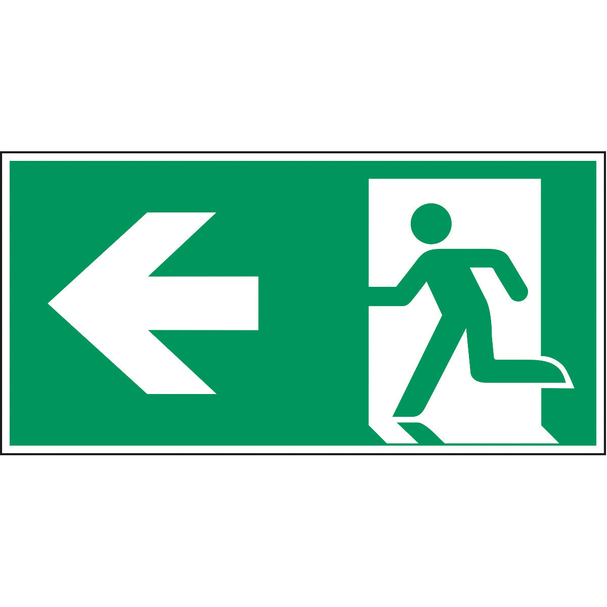 Notausgang (links) – ISO 7010