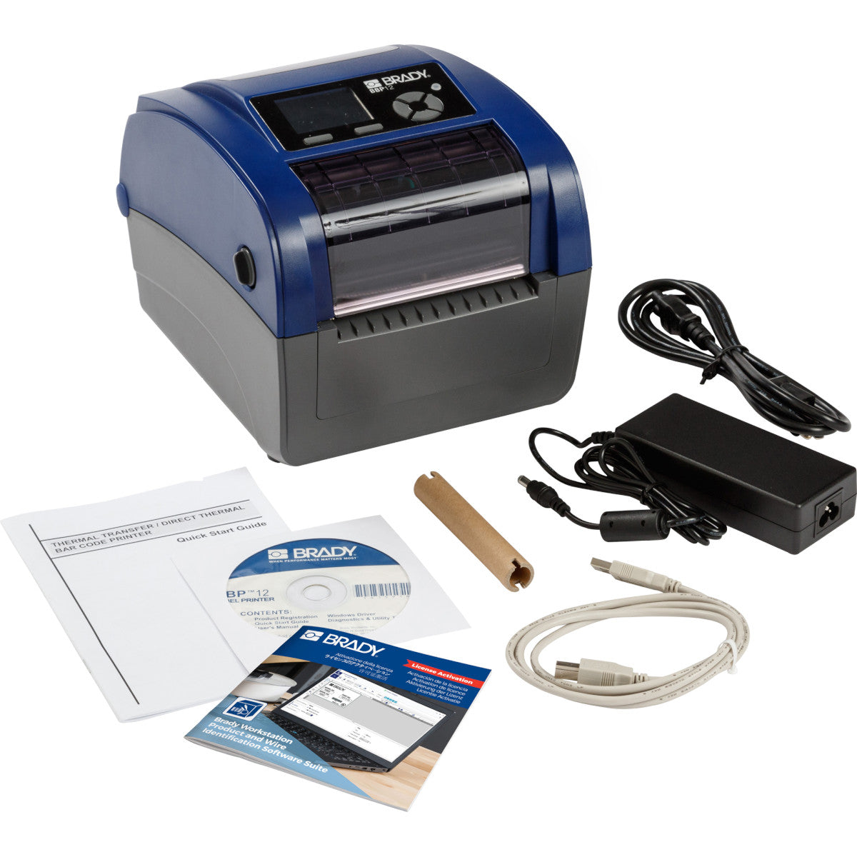 BBP12 Etikettendrucker 300 dpi - EU mit Rollenhalter und Brady Workstation-Suite