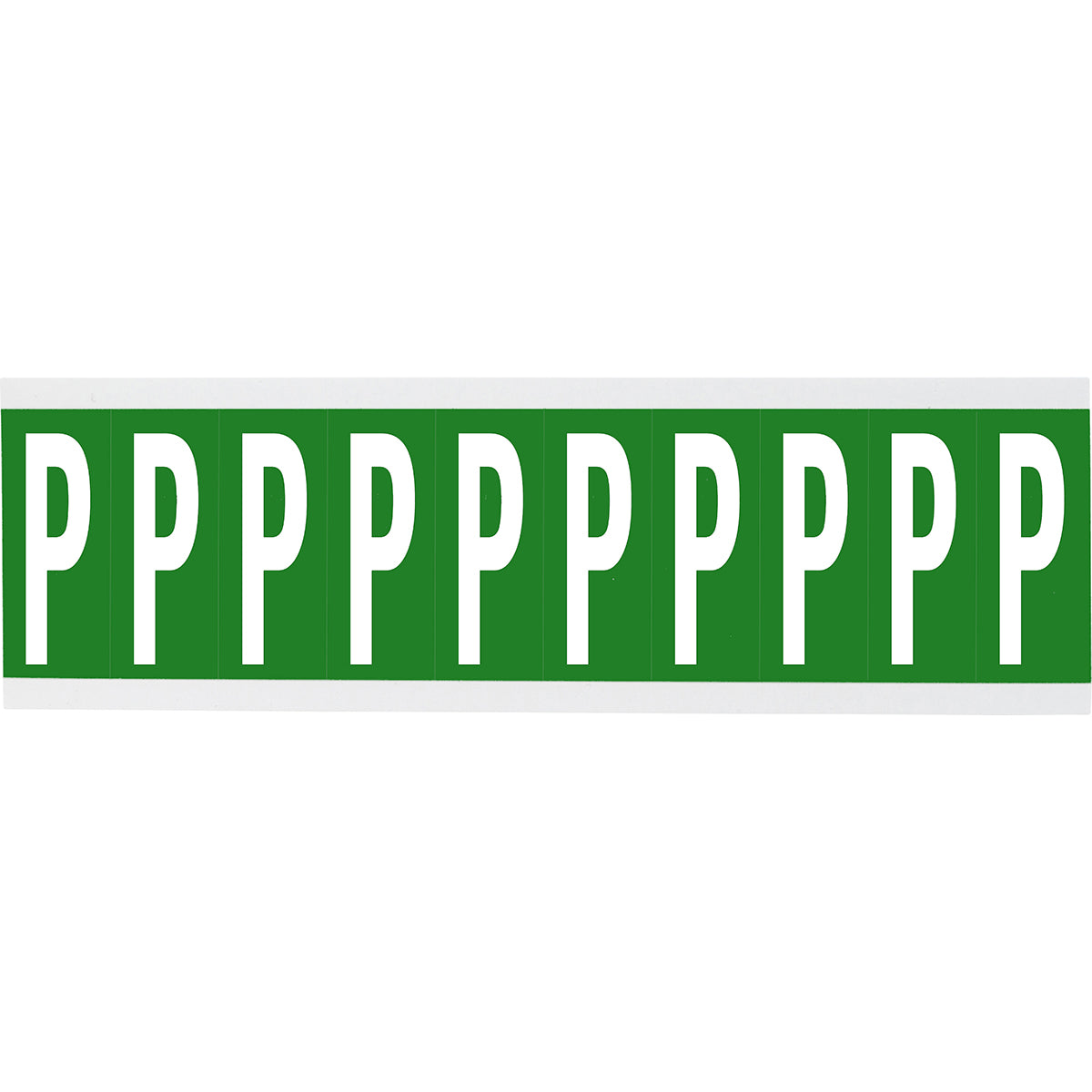 Numbers or letters on card - 22 x 38 mm White/Green - P