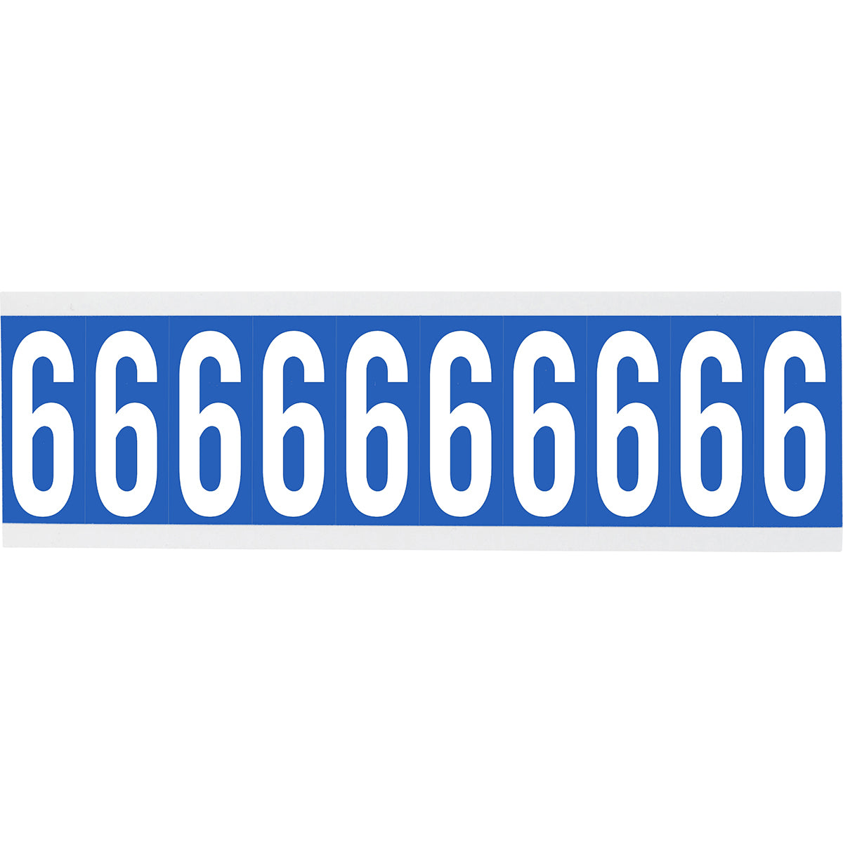 Zahlen oder Buchstaben auf Karte - 22 x 57 mm Weiss/Schwarz - 6