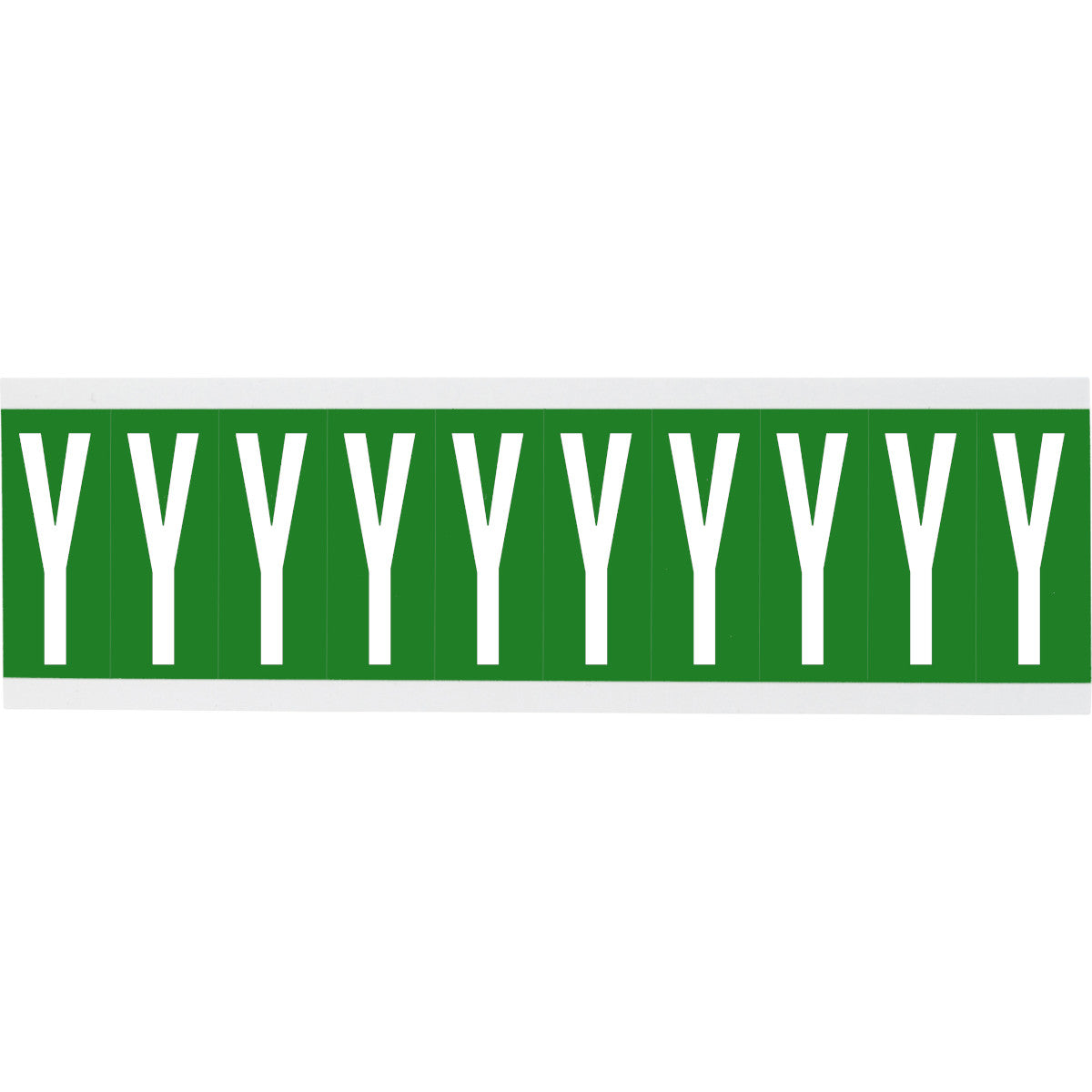 Numbers or letters on card - 22 x 57 mm White/Green - Y