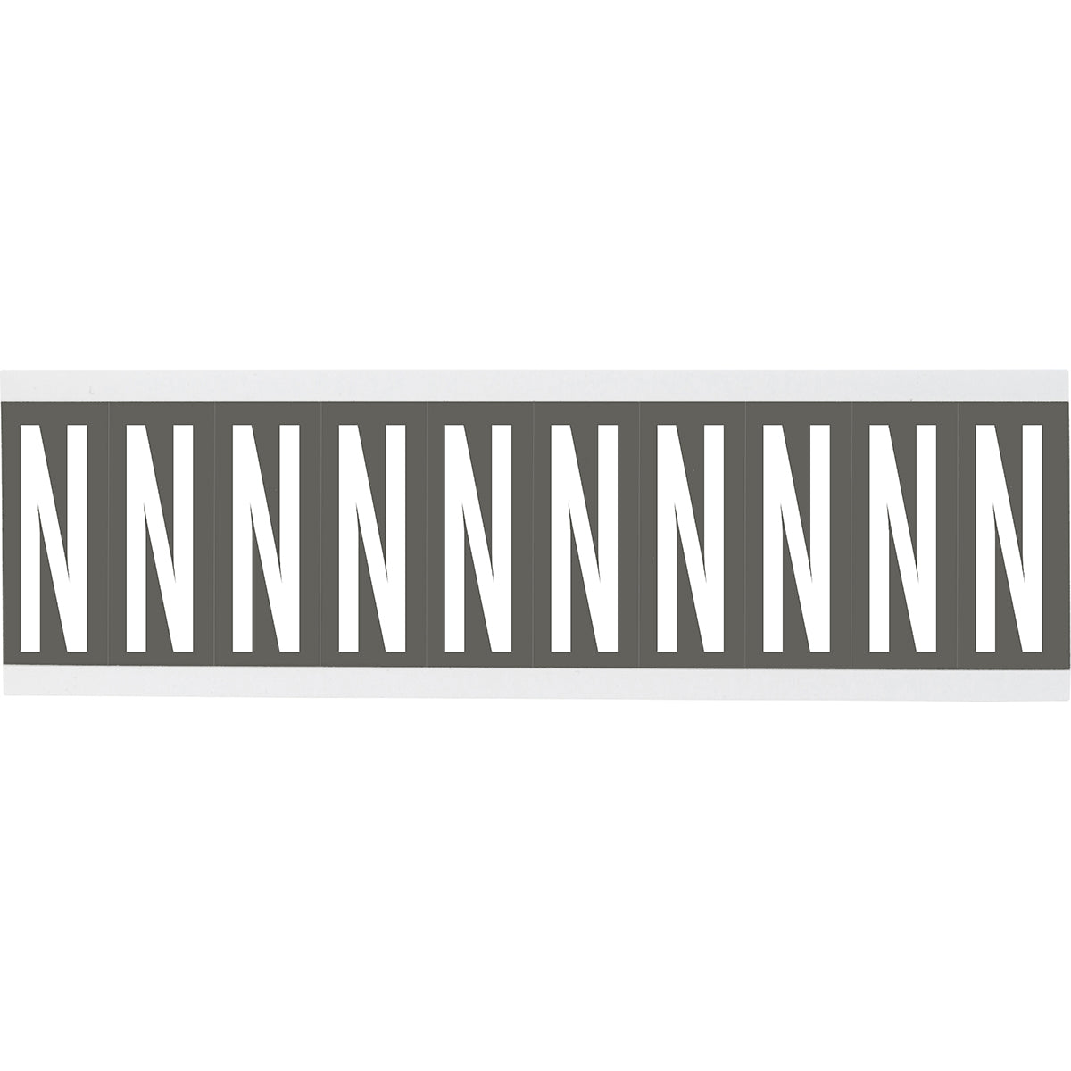 Zahlen oder Buchstaben auf Karte - 22 x 57 mm Weiss/Grau - N