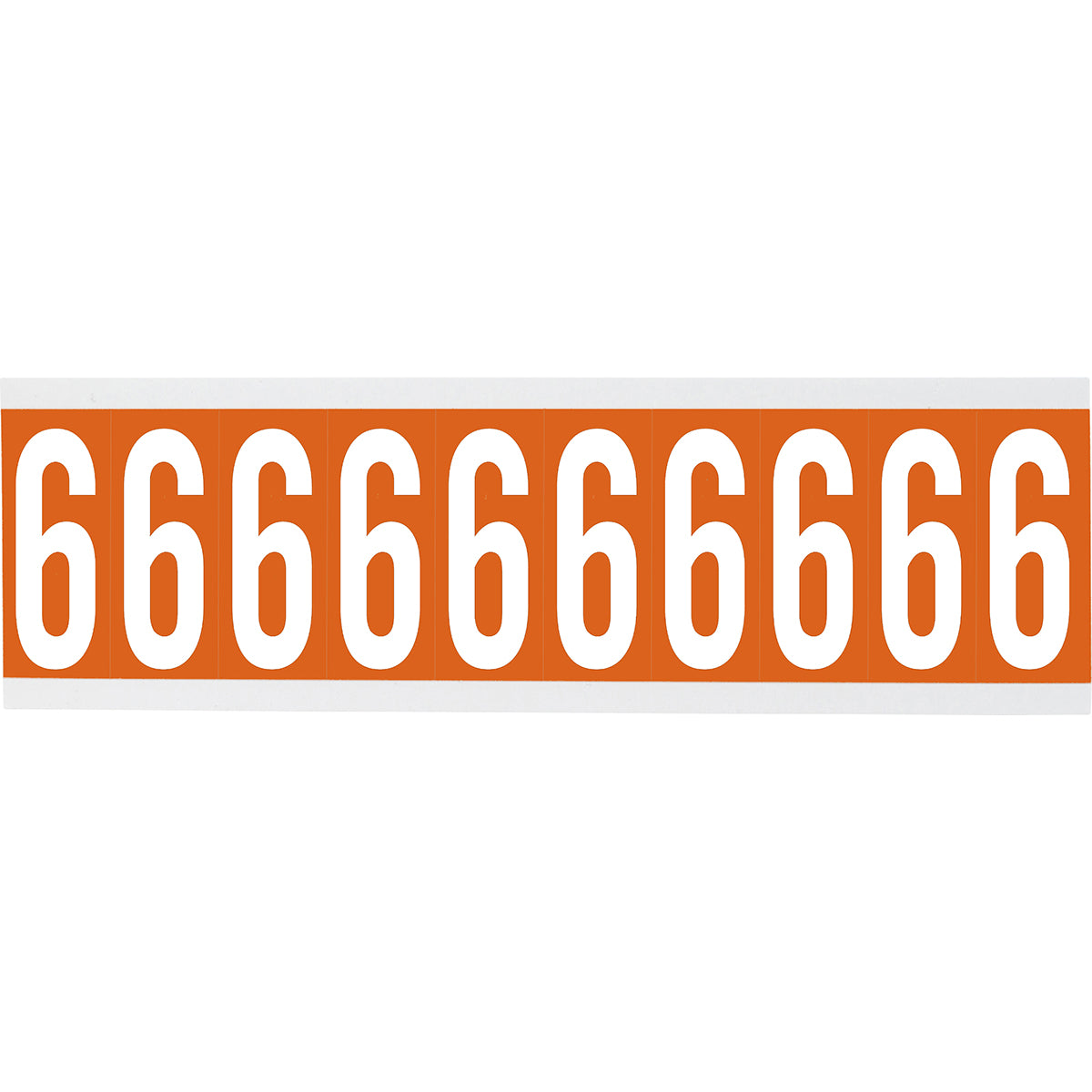 Zahlen oder Buchstaben auf Karte - 22 x 57 mm Weiss/Orange - 6