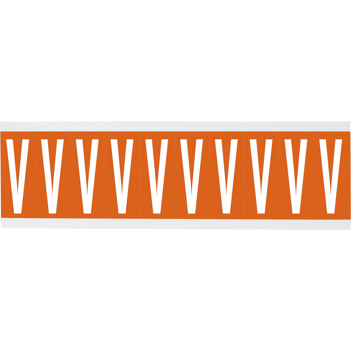 Zahlen oder Buchstaben auf Karte - 22 x 57 mm Weiss/Orange - V