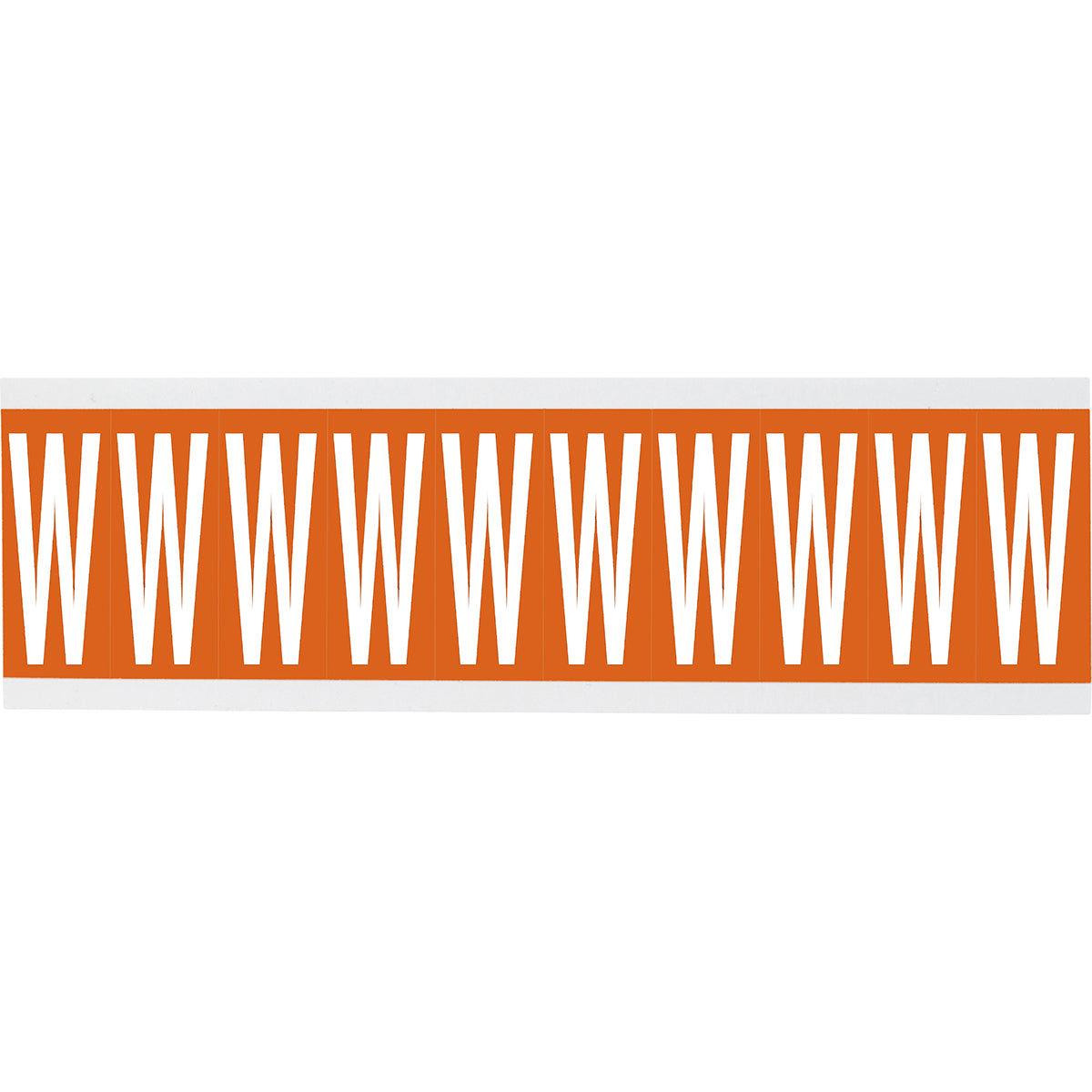 Numbers or letters on card - 22 x 57 mm White/Orange - W