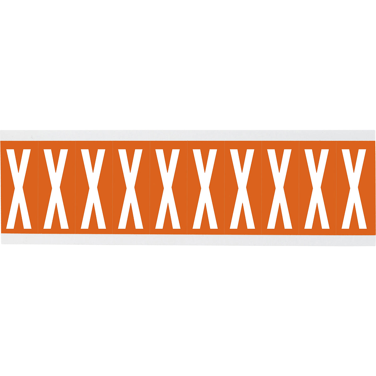 Numbers or letters on card - 22 x 57 mm White/Orange - X