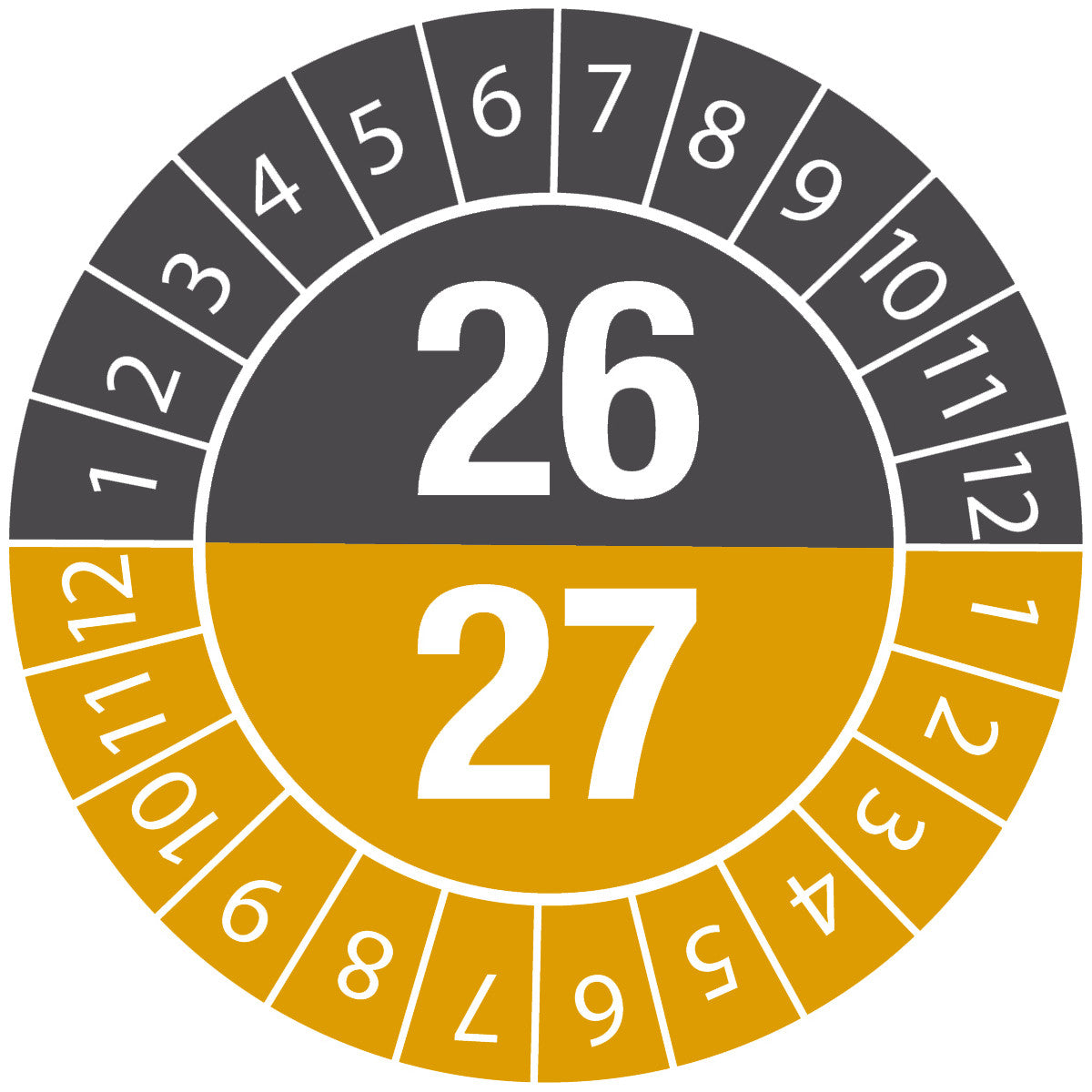 Prüfplaketten 26/27 Durchmesser 25 B-7541