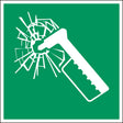 ISO-Sicherheitsschild – Notfallhammer