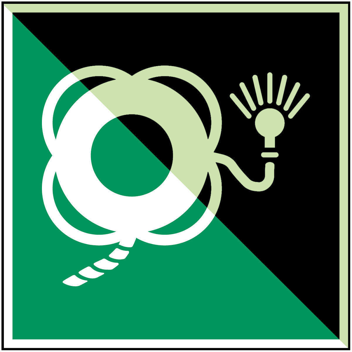 Rettungsring mit Leine und Lampe – ISO 7010