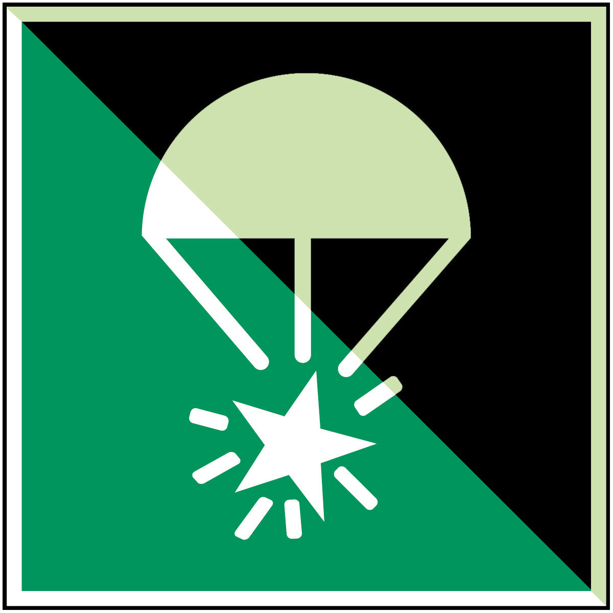 Fallschirm-Signalrakete – ISO 7010