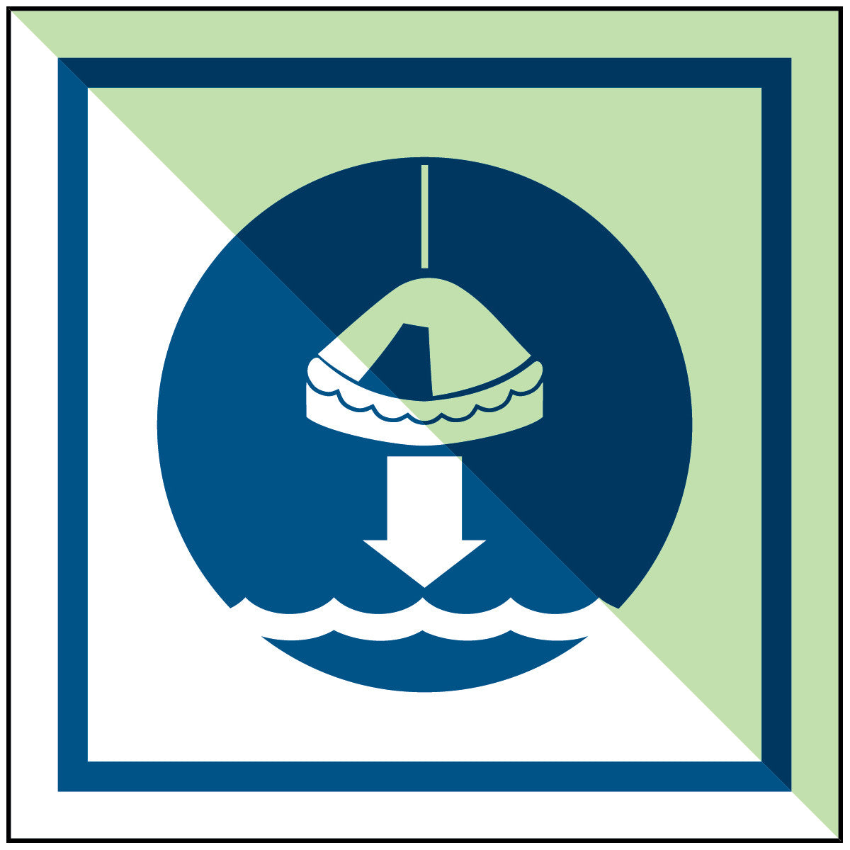 Rettungsinsel während der Auslösesequenz zu Wasser lassen – IMO