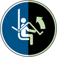 Sicherheitsbügel des Sessellifts öffnen – ISO 7010