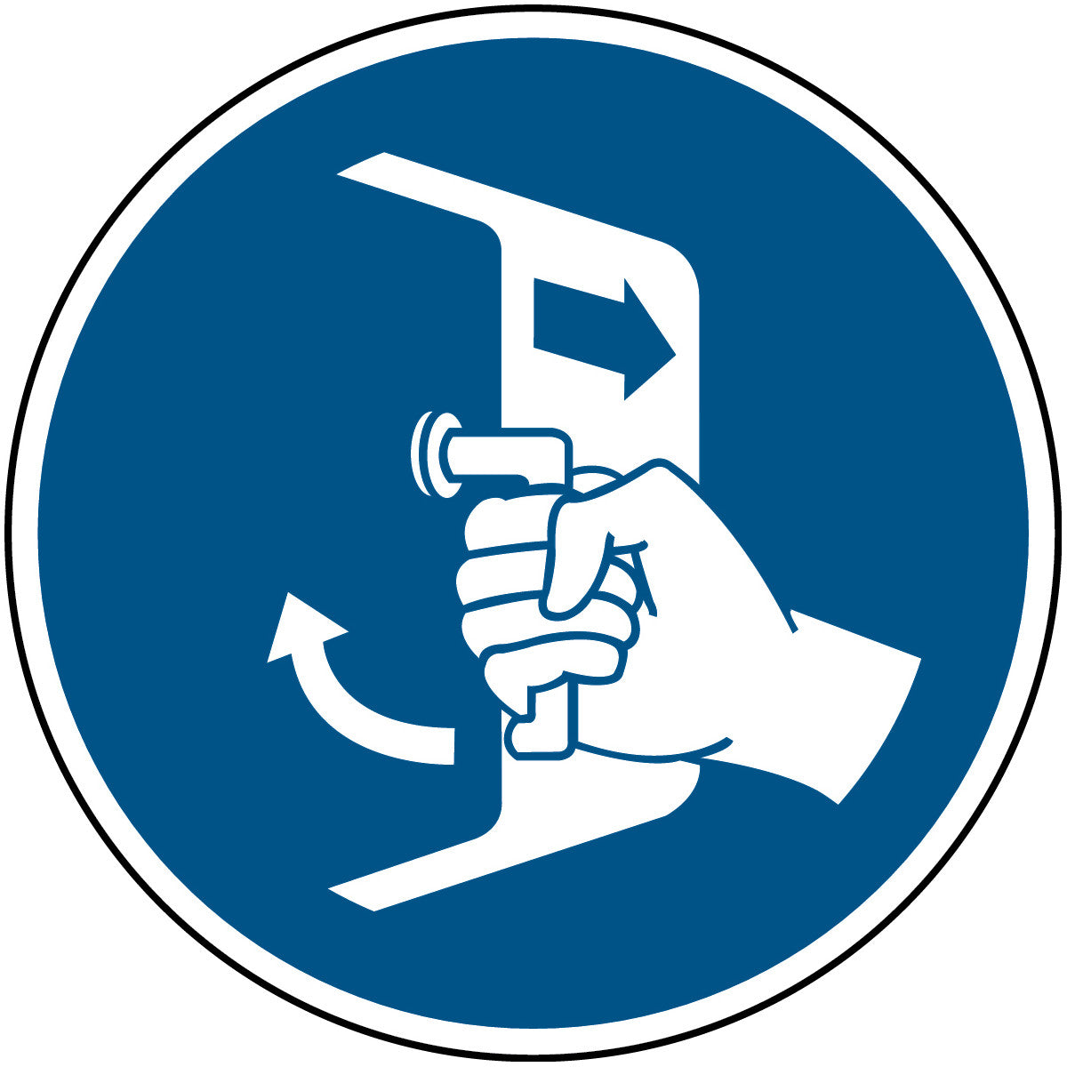 Öffnungen schließen und sichern beim Aussetzvorgang – ISO 7010