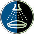 Wassersprühanlage einschalten beim Aussetzvorgang – ISO 7010