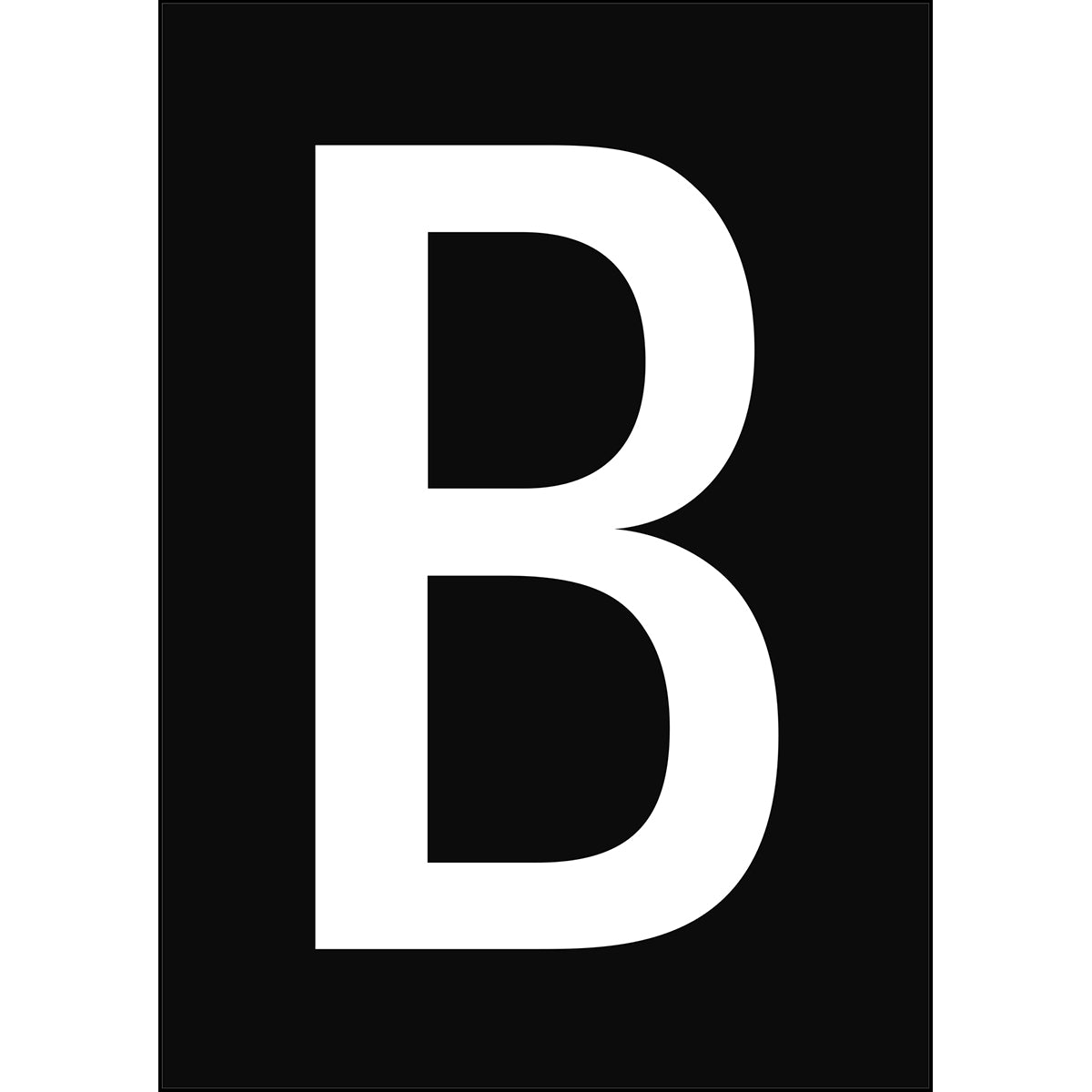 Chiffres et lettres A4 - Noir/Blanc - B - B-7541 (Polyester laminé)
