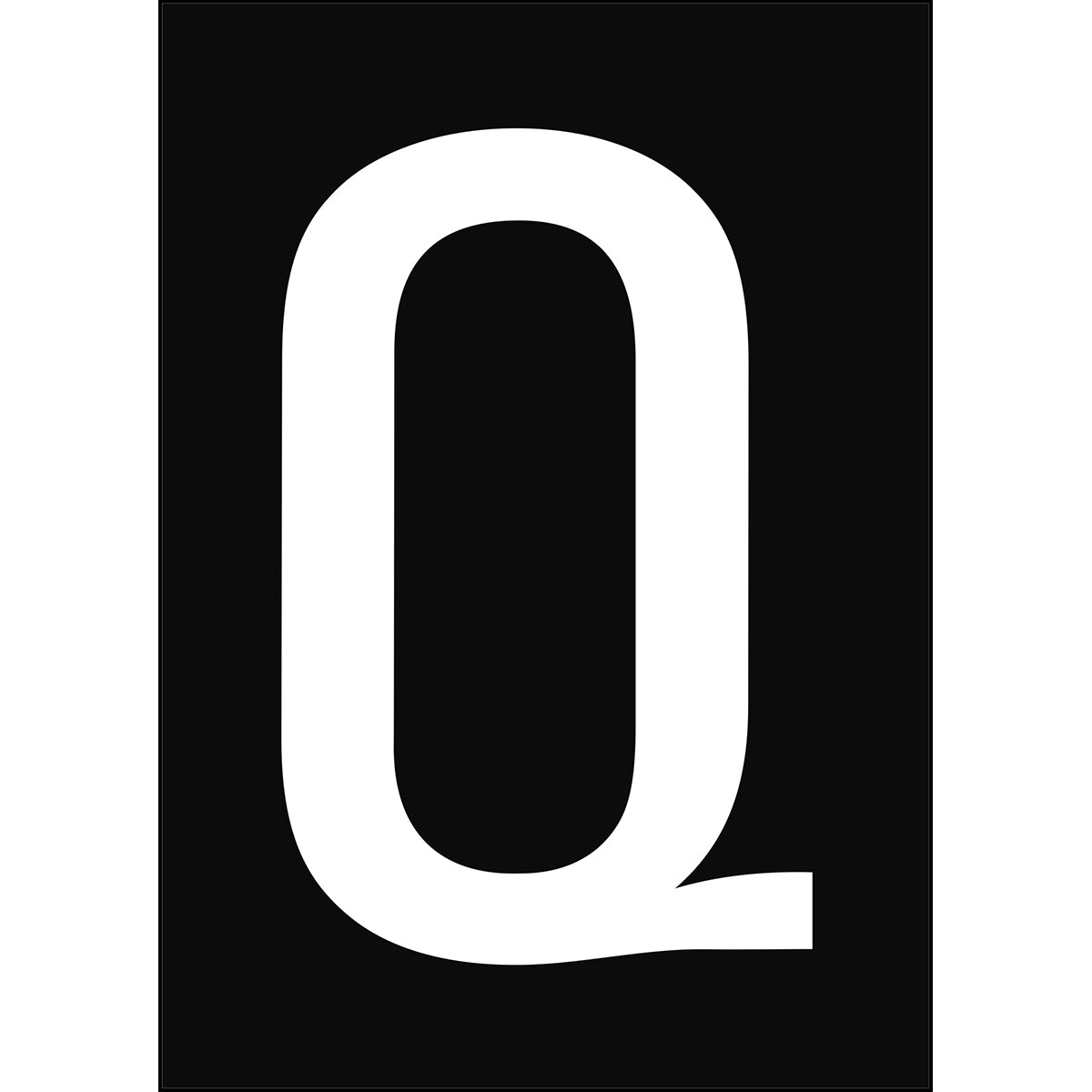 Zahlen & Buchstaben A4 - Schwarz/Weiss - Q - B-859 (Magnetische Folie)