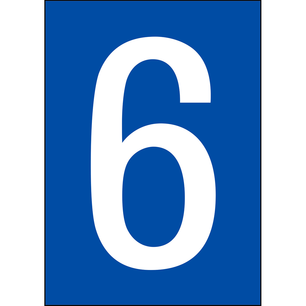 Zahlen & Buchstaben A4 - Schwarz/Weiss - 6 - B-7541 (Laminierter Polyester)